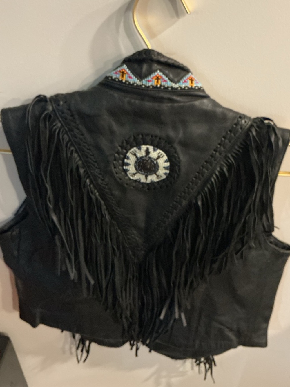 WESTERN WEAR Riders by Lee Black Leather Jacket with Maroon Lining - Picture 5 of 8